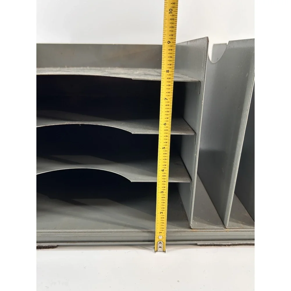 Vintage Lit-ning Industrial Metal Desk Organizer Tray